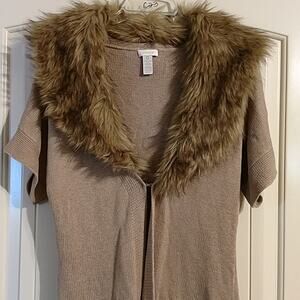Chico's open front long sweater cardigan size small